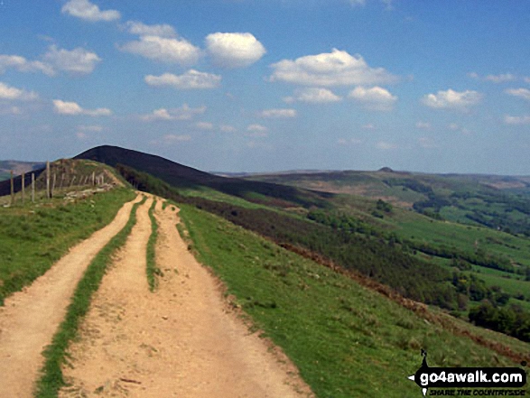 Walk d158 Sparrowpit and Mam Tor from Castleton - Looking east across Barker Bank to Backtor Nook and Back Tor (Hollins Cross) from Hollins Cross