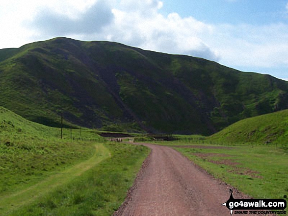 Walk n140 Cushat Law and Bloodybush Edge from Alwinton - Looking South to Clennell Hill from Alwindale