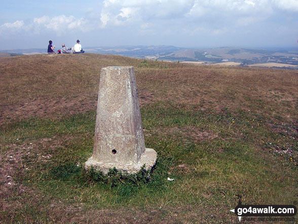 Walk es144 Firle Beacon from Alfriston - The Trig Point on the summit of Firle Beacon