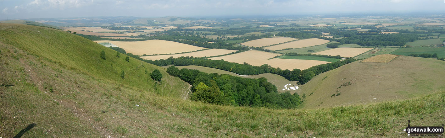 Walk es144 Firle Beacon from Alfriston - Looking north east from the summit of Firle Beacon