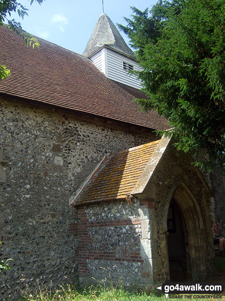 Walk es144 Firle Beacon from Alfriston - Alciston church