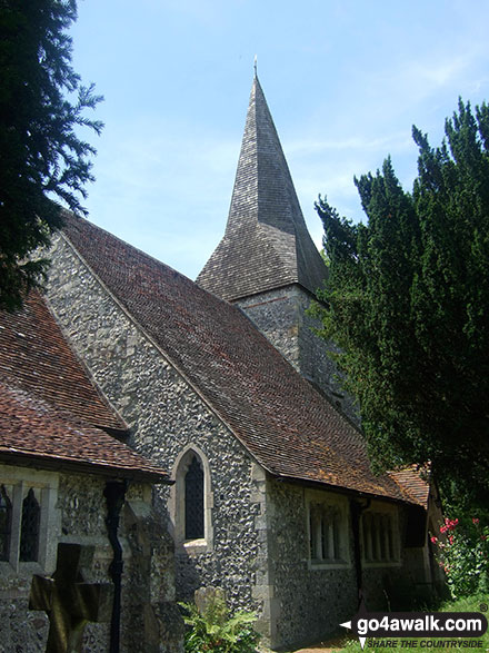 Walk es144 Firle Beacon from Alfriston - Berwick Church