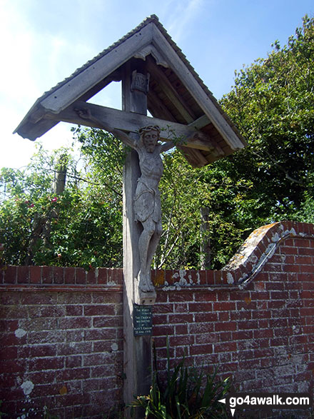 Walk es144 Firle Beacon from Alfriston - Crucifix outside Berwick Church