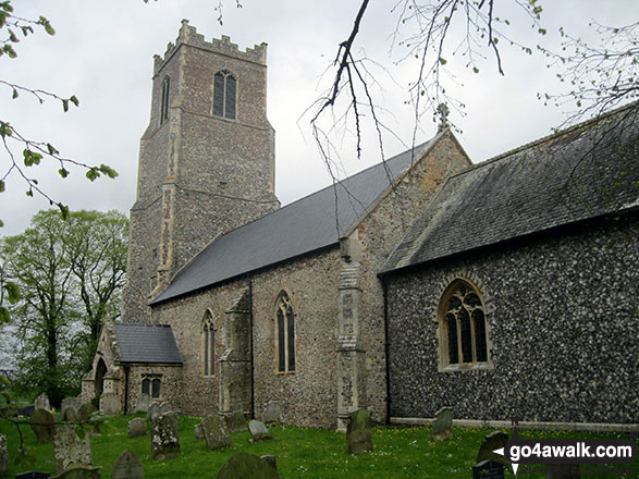 Walk nf133 Breydon Water from Halvergate - Halvergate church