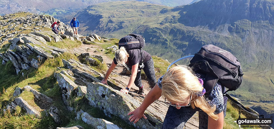 Walk c220 Helvellyn via Striding Edge from Glenridding - Emma Cooper & Rachel Hargreaves tackling Striding Edge