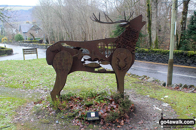 Stag sculpture near the car park for the Birks of Aberfeldy 