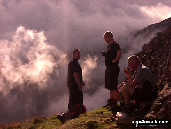 Walk c220 Helvellyn via Striding Edge from Glenridding - Taking a breather before tackling Striding Edge