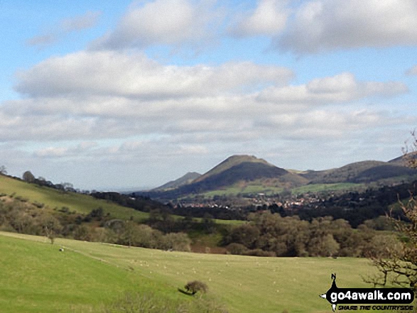 Church Stretton with The Lawley (left) and Caer Caradoc Hill behind from near Minton 