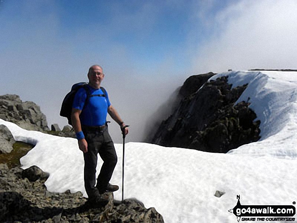 Walk h154 Ben Nevis and Carn Mor Dearg from The Nevis Range Mountain Gondola - My husband Pete on Ben Nevis