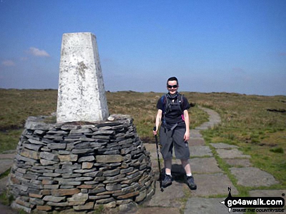 Walk d205 Black Chew Head (Laddow Rocks) and Black Hill (Soldier's Lump) from Crowden - Me on the top of Black Hill (Soldier's Lump)