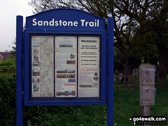 Walk ch110 Helsby Hill and The Sandstone Trail from Frodsham - Sandstone Trail Information Board at Beacon Hill Car Park near Frodsham