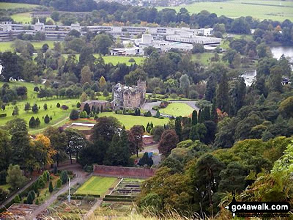 Walk st132 Dumyat from Bridge of Allan - Airthrey Castle and Stirling University from Dumyat