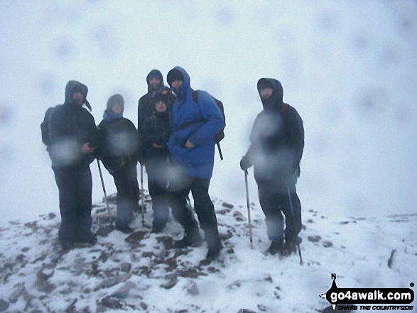 Walk po104 Pen y Fan and Cribyn from Nant Gwdi - Me and the crew on Pen y Fan