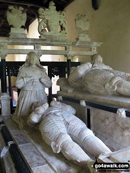 Walk s226 Blore, Ilam, The River Manifold and The River Dove from Mappleton (aka Mapleton) - The Bassett Monument inside St. Bartholomew's Church, Blore