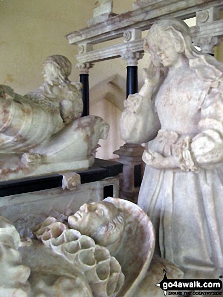 Walk s226 Blore, Ilam, The River Manifold and The River Dove from Mappleton (aka Mapleton) - The Bassett Monument inside St. Bartholomew's Church, Blore