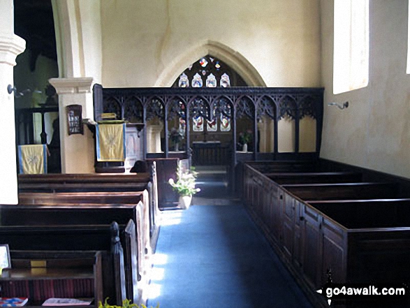 Walk s226 Blore, Ilam, The River Manifold and The River Dove from Mappleton (aka Mapleton) - The nave inside St. Bartholomew's Church, Blore