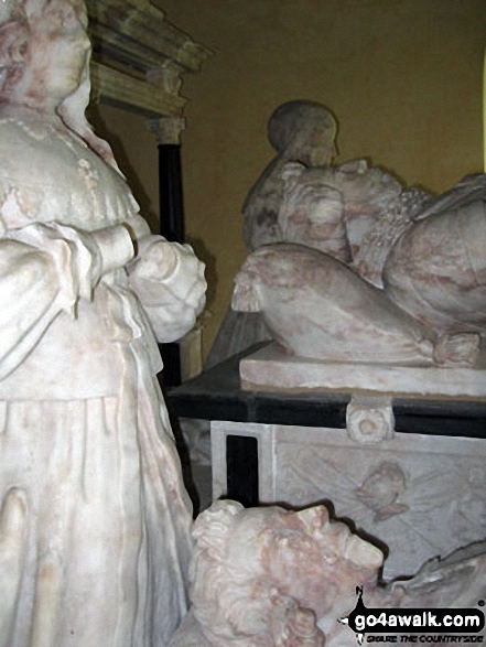 Walk s226 Blore, Ilam, The River Manifold and The River Dove from Mappleton (aka Mapleton) - The Bassett Monument inside St. Bartholomew's Church, Blore