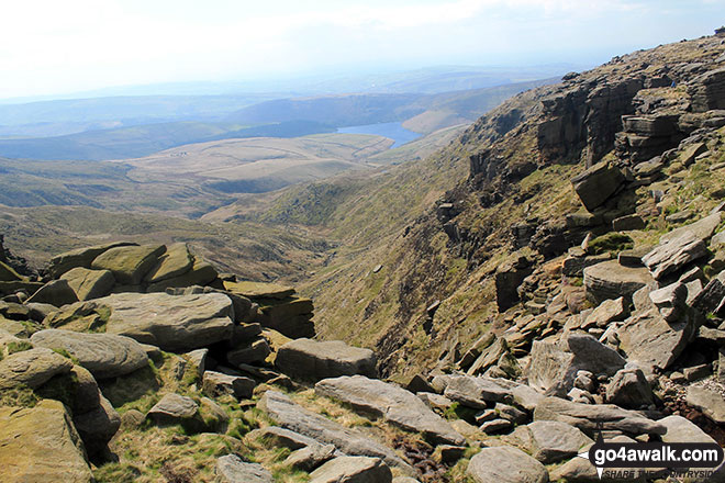 Walk d170 Kinder Downfall and Kinder Low from Bowden Bridge, Hayfield - The view from the top of Kinder Downfall