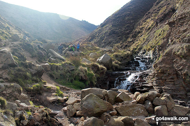 Descending Grindsbrook Clough April, 2014