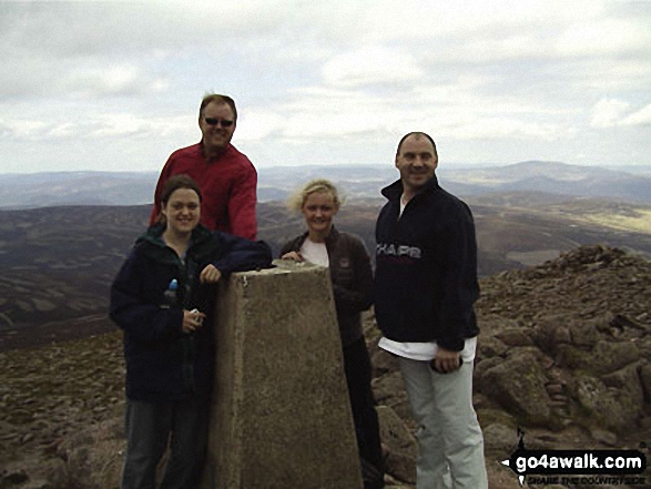 Me, my other half and 2 work colleagues on Mount Keen 