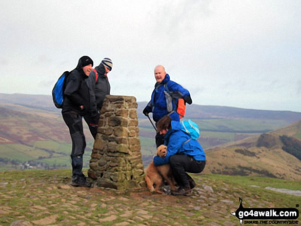 Walk d229 Mam Tor from Edale - The boys on the summit of Mam Tor