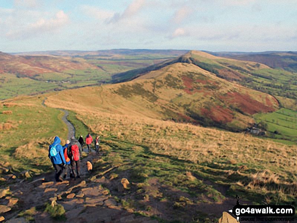 Walk d158 Sparrowpit and Mam Tor from Castleton - Heading towards Hollins Cross, Back Tor (Hollins Cross) and Lose Hill (Ward's Piece)