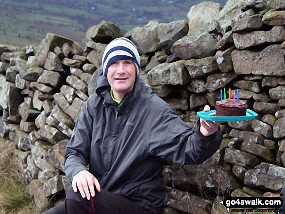 Walk d224 Lose Hill from Edale - Big Truck on Lose Hill (Ward's Piece) with Birthday Cake