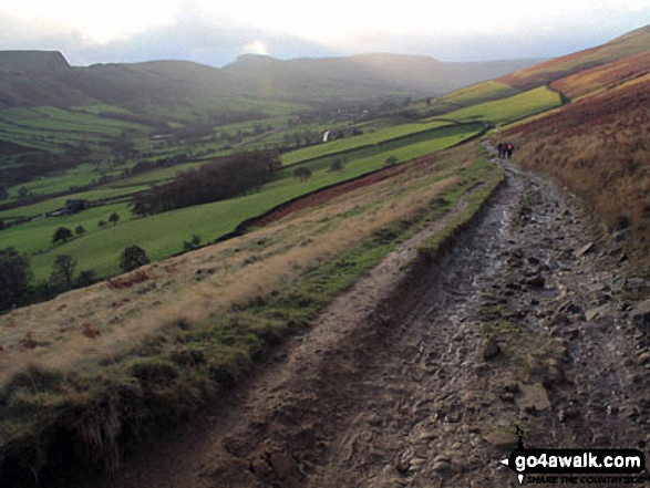 Walk d145 Jaggers Clough and The River Noe from Edale - Mam Tor, Hollins Cross and Back Tor (Hollins Cross) from Nether Booth in The Vale of Edale