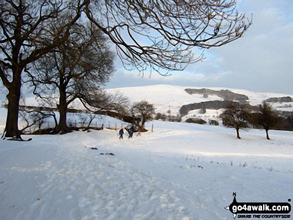 Winhill Pike (Win Hill) from snowy fields near Spring House Farm between Castleton and Hope