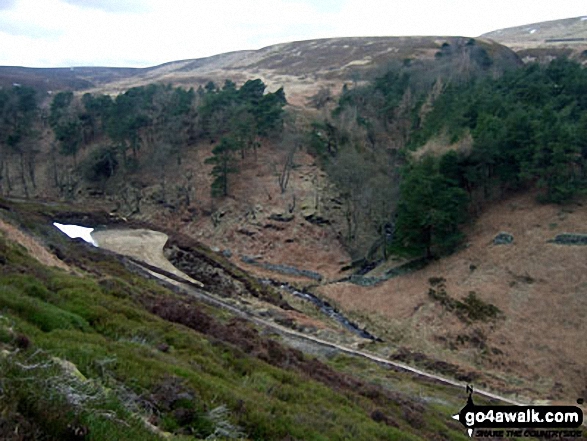 Walk sy134 Dead Edge End from Winscar Reservoir, Dunford Bridge - Little Grains Clough where it enters Winscar Reservoir