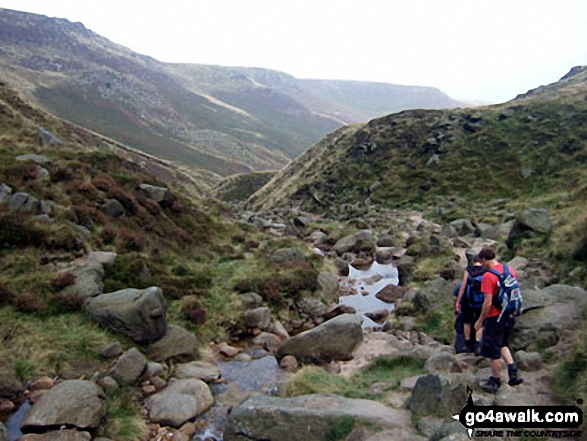 Walk d296 Jacob's Ladder and Kinder Scout from Edale - Descending Grindsbrook Clough