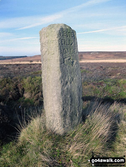 Walk d181 Hob Hurst's House and Beeley Moor from Hell Bank Plantation, Beeley - Ancient Guide Stoop/Sign Post on Beeley Lane near Harland Sick