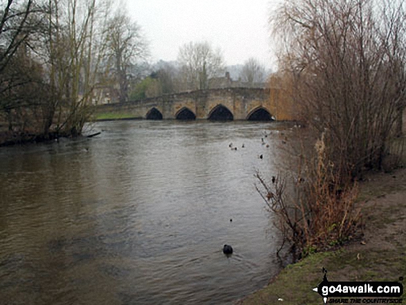 Walk d253 Edensor, Chatsworth Park and Rowsley from Bakewell - The River Wye at Bakewell