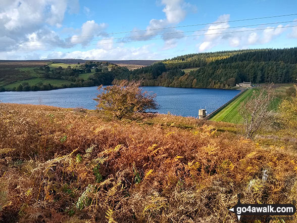 Walk sy104 Lodge Moor (Ughill Moors) from Strines Reservoir - Strines Reservoir from Lee Bank