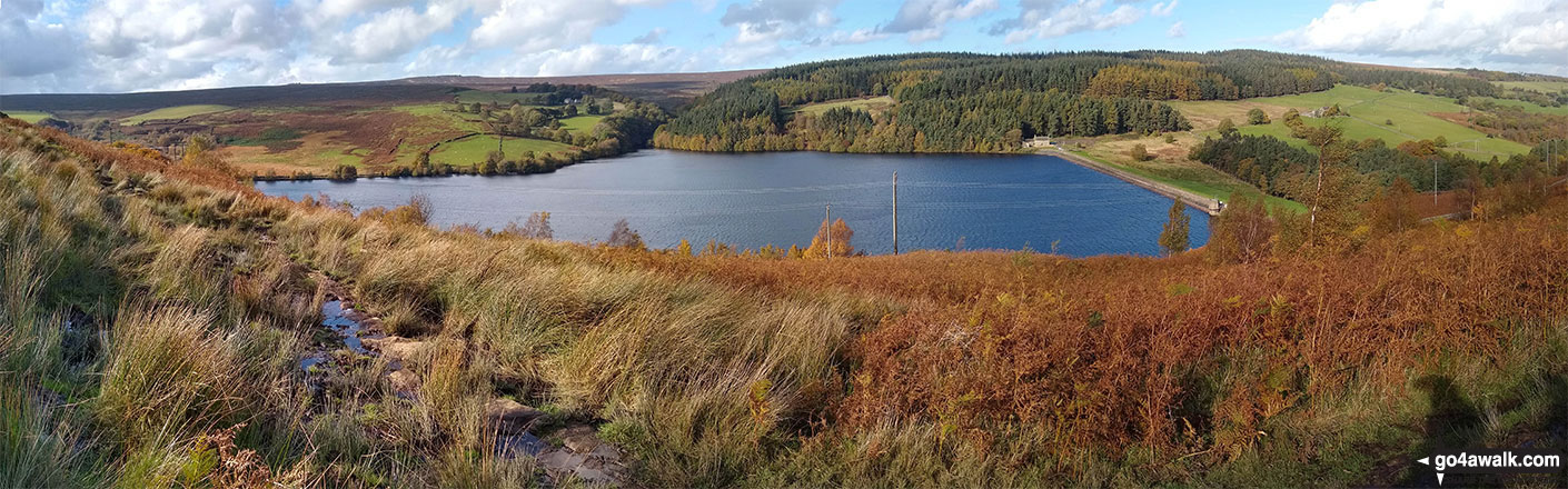 Walk sy104 Lodge Moor (Ughill Moors) from Strines Reservoir - Strines Reservoir from Sugworth Edge