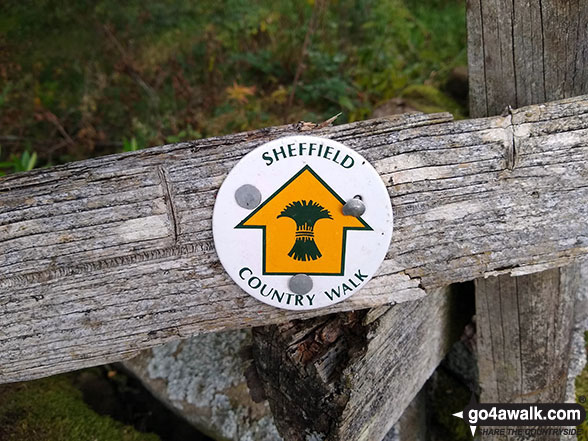 Walk sy104 Lodge Moor (Ughill Moors) from Strines Reservoir - Sheffield Country Walk way marker