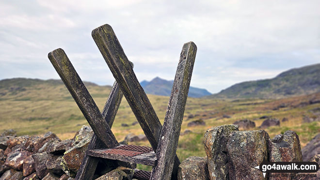 Walk cw119 Tryfan from Glan Dena, Llyn Ogwen - Ladder stile on Gallt yr Ogof