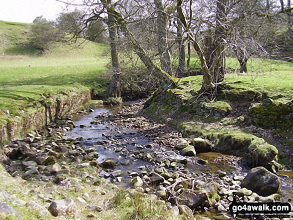 Walk l119 Bedding Hill Moor and Wycoller from Trawden - Colne Water, Wycoller village