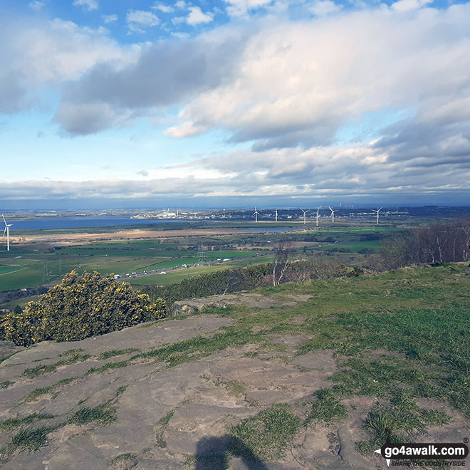 The view north towards Liverpool from the summit of Helsby Hill