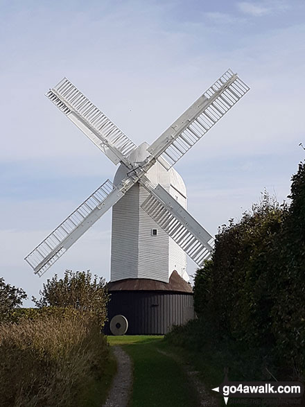 Walk es157 Rye Harbour Nature Reserve from Rye Harbour - Jill Windmill (of The Jack and Jill Windmills) above Clayton