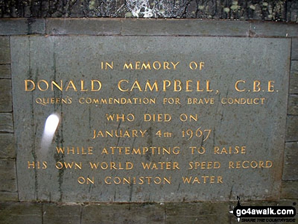 Walk c306 The Old Man of Coniston and Wetherlam from Coniston - Donald Campbell Memorial, Coniston