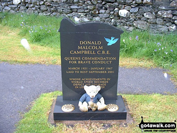 Walk c306 The Old Man of Coniston and Wetherlam from Coniston - Donald Campbell's Grave, Coniston