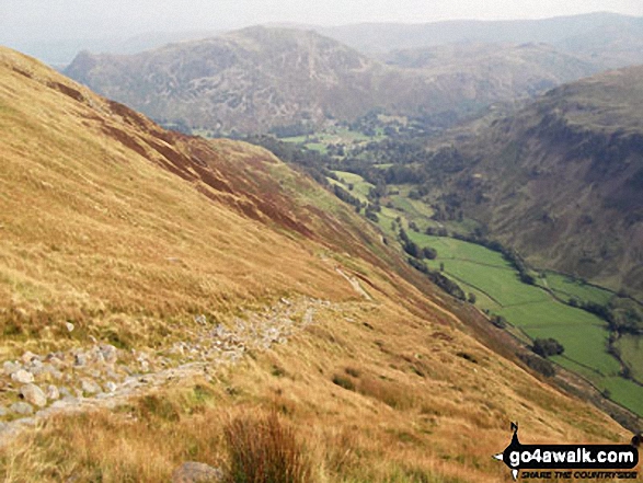 Walk c220 Helvellyn via Striding Edge from Glenridding - Place Fell and Grisedale from Hole-in-the-Wall