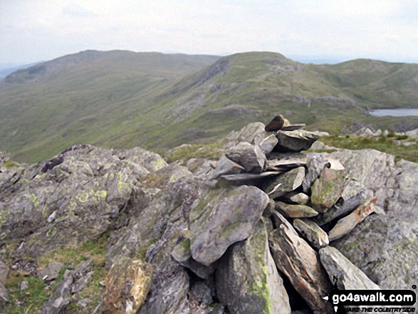 Allt-fawr (Moelwyns) and Moel Druman from Ysgafell Wen summit cairn