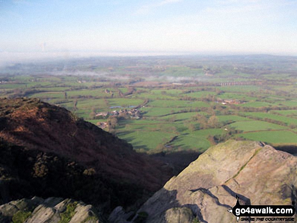 Walk s143 The Cloud (Bosley Cloud) from Rushton Spencer - The Cheshire Plain from The Cloud (Bosley Cloud)