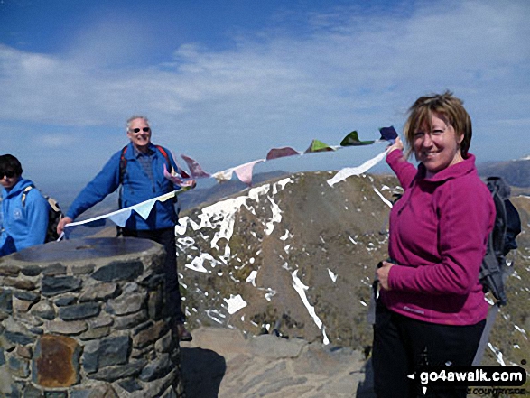 Walk gw117 Snowdon and Yr Aran via The Watkin Path from Bathania, Nantgwynant - On the summit of Snowdon (Yr Wyddfa)