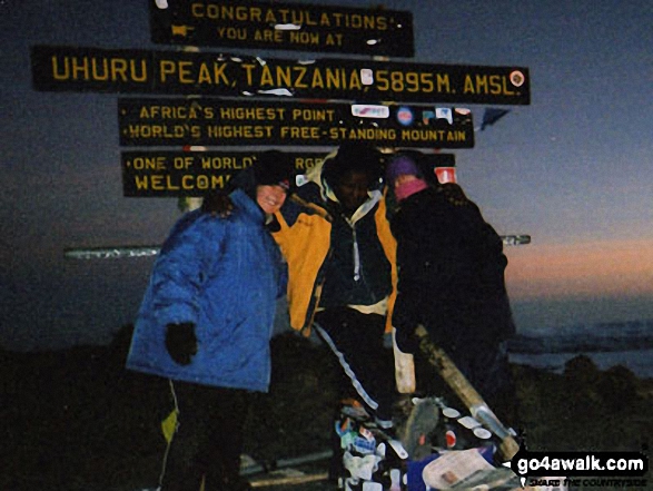 (l-r) Friend, Guide, Me on Kilimanjaro in Kilimanjaro National Park  Tanzania