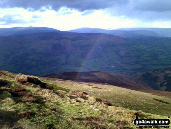 Walk mo123 Sugar Loaf (Y Fal) from Porth-y-parc Farm - Looking toward Hay Bluff from Sugar Loaf (Y Fal)