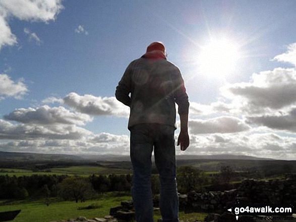 This is my fiance on Hadrian's Wall near Thirlwall Castle 