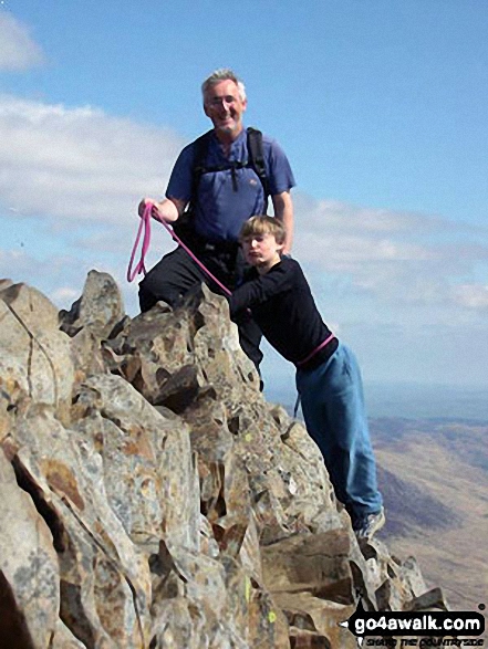 Walk gw136 The Snowdon (Yr Wyddfa) Horseshoe from Pen y Pass - Mark and Joe tackling Crib Goch